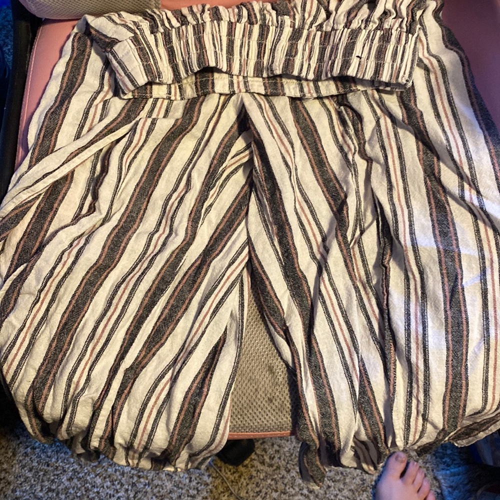 These cute striped pants have two slits in them and were from Maurices